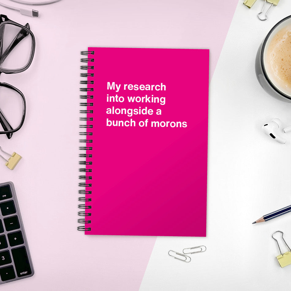My research into working alongside a bunch of morons | WTF Notebooks