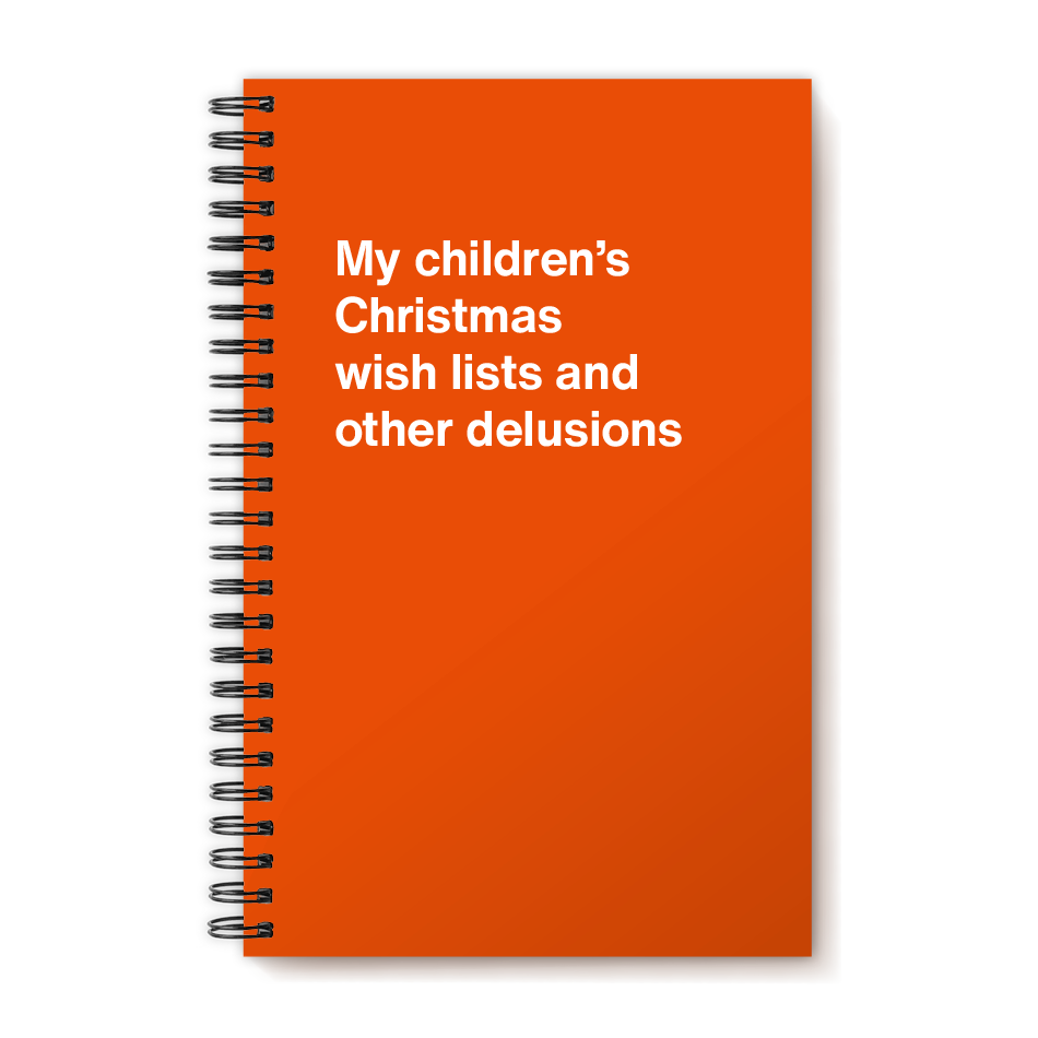 My children's Christmas wish lists and other delusions