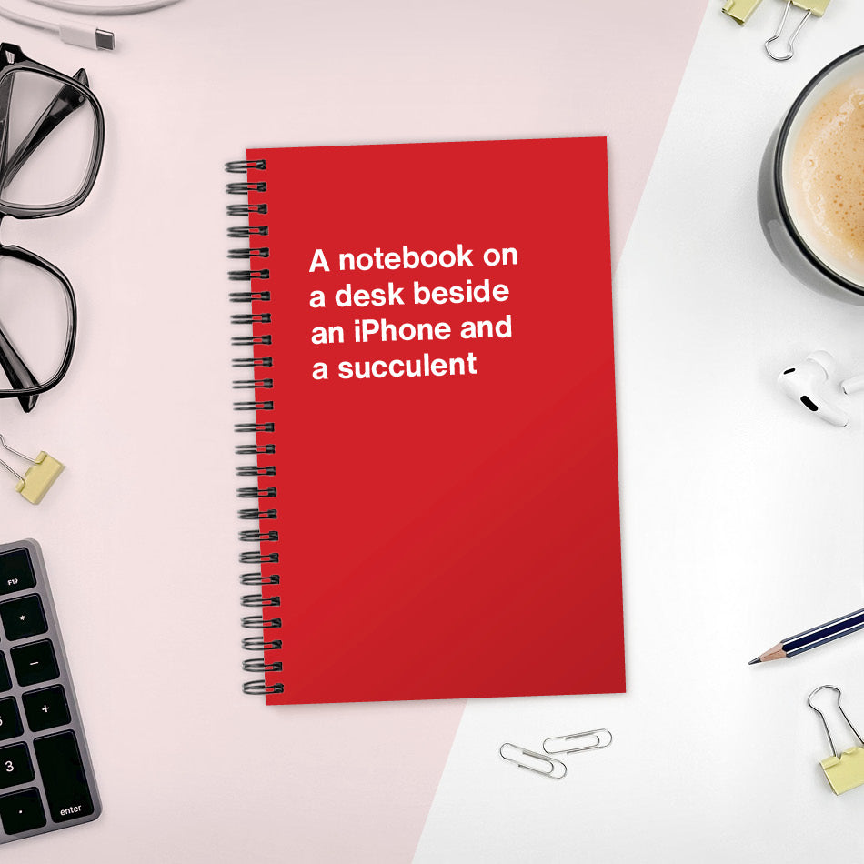 
                  
                    A notebook on a desk beside an iPhone and a succulent | WTF Notebooks
                  
                