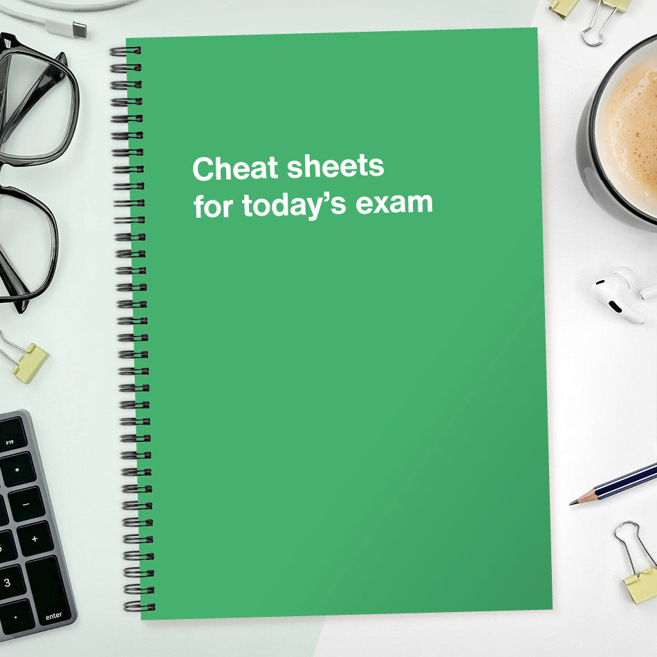 
                  
                    Cheat sheets for today’s exam | WTF Notebooks
                  
                