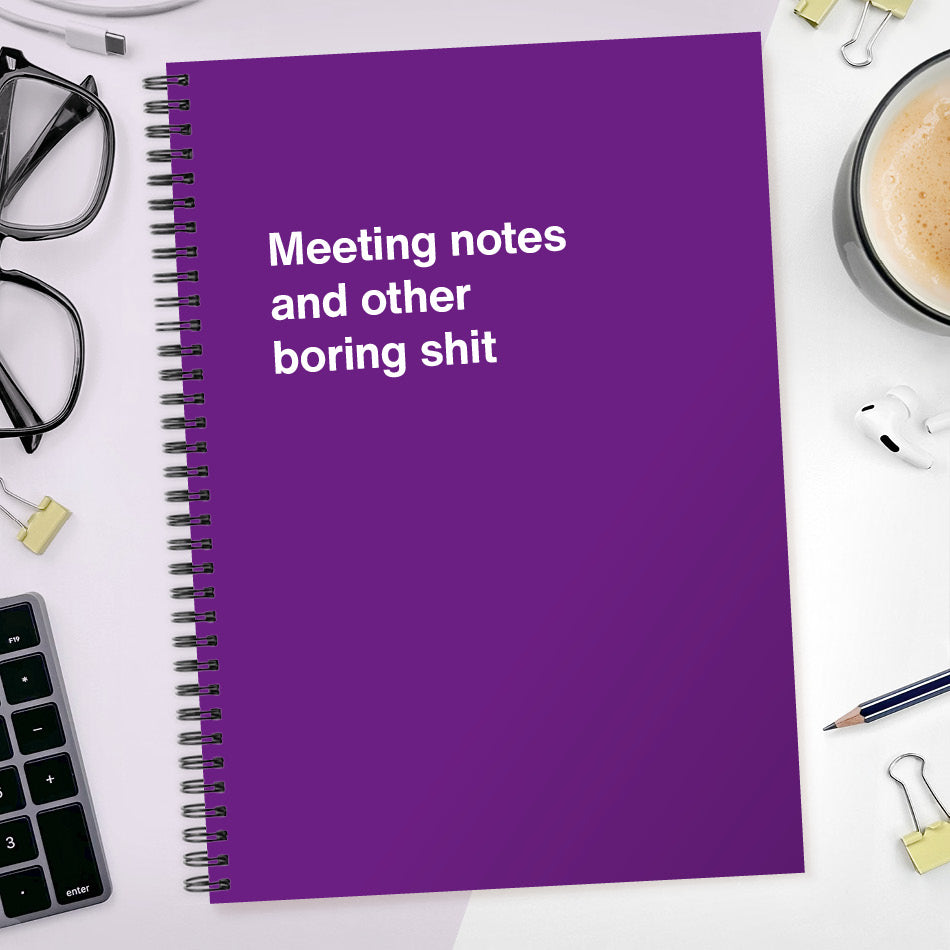 
                  
                    Meeting notes and other boring shit | WTF Notebooks
                  
                