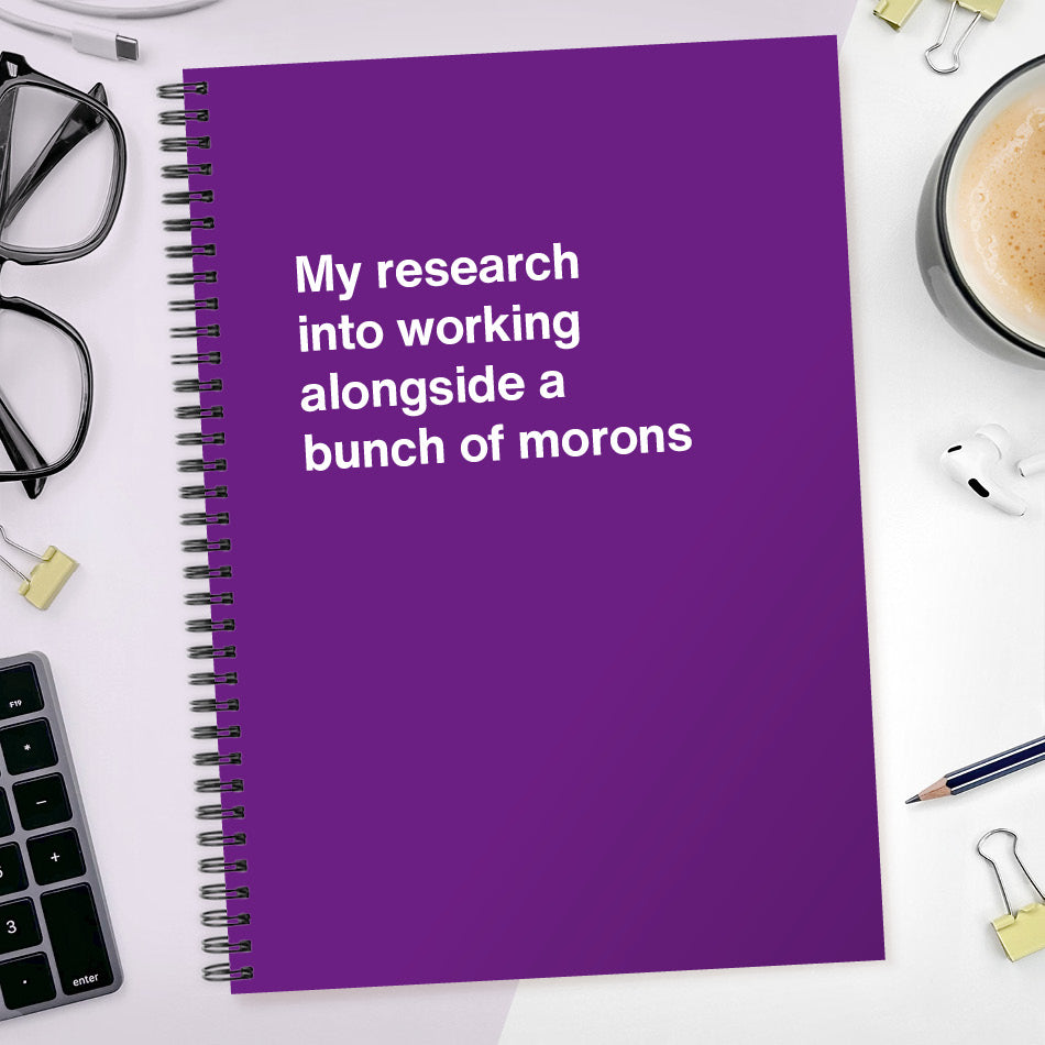 My research into working alongside a bunch of morons | WTF Notebooks