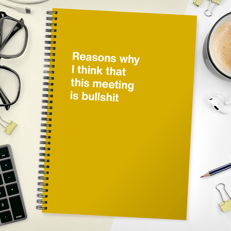 Reasons why I think that this meeting is bullshit | WTF Notebooks