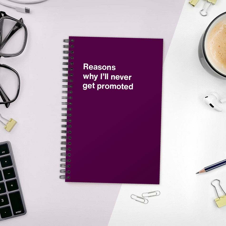 Reasons why I’ll never get promoted | WTF Notebooks