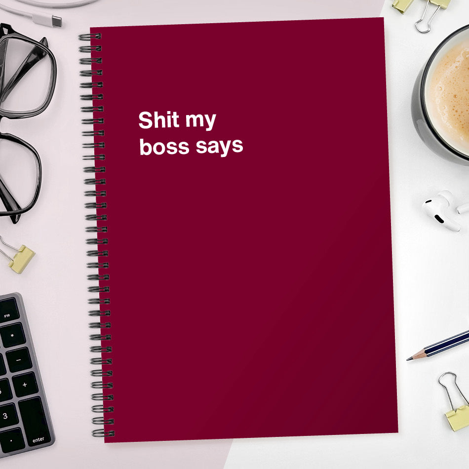 Shit my boss says | WTF Notebooks