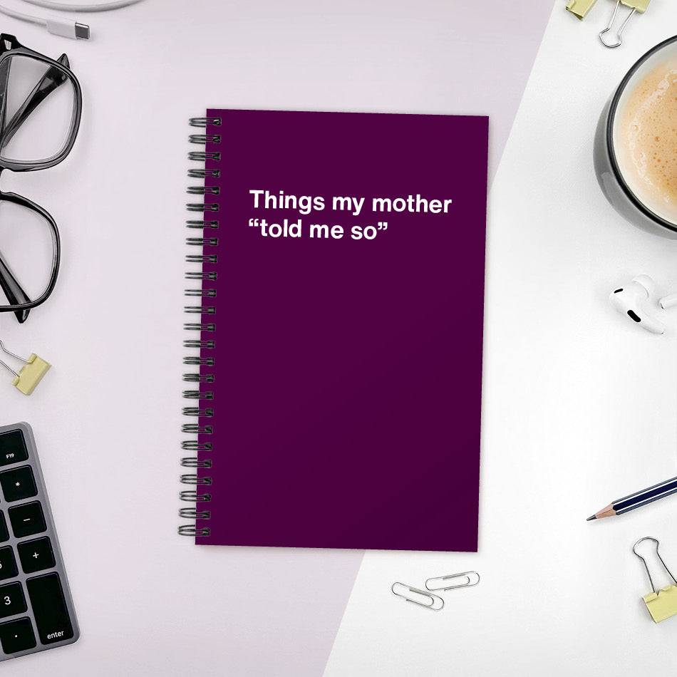 
                  
                    Things my mother “told me so” | WTF Notebooks
                  
                