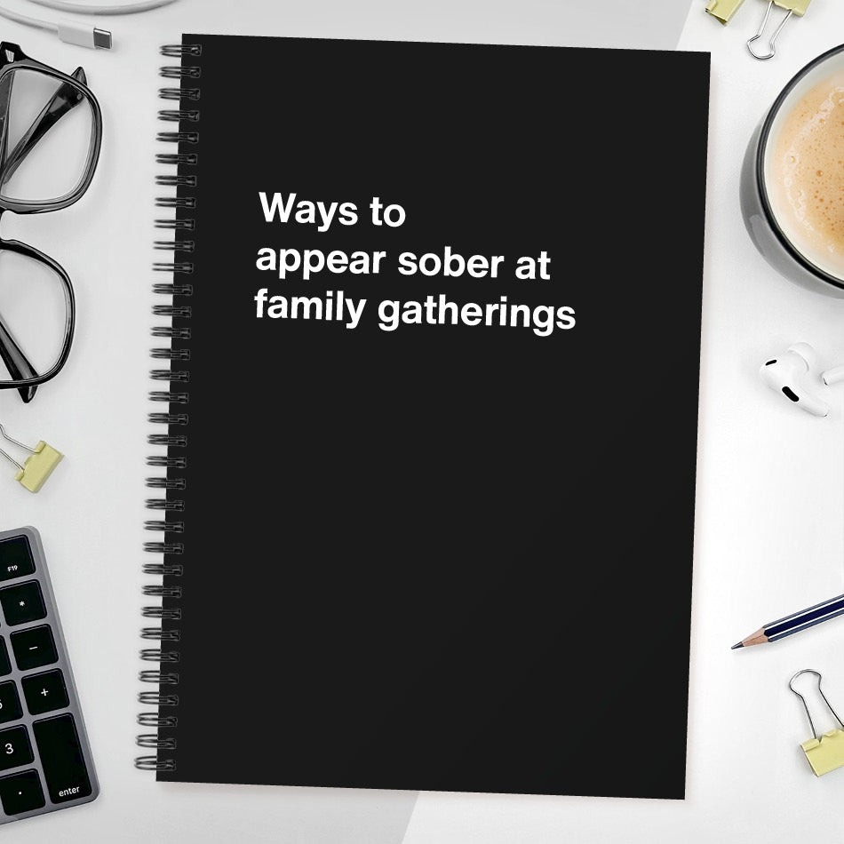 Ways to appear sober at family gatherings | WTF Notebooks