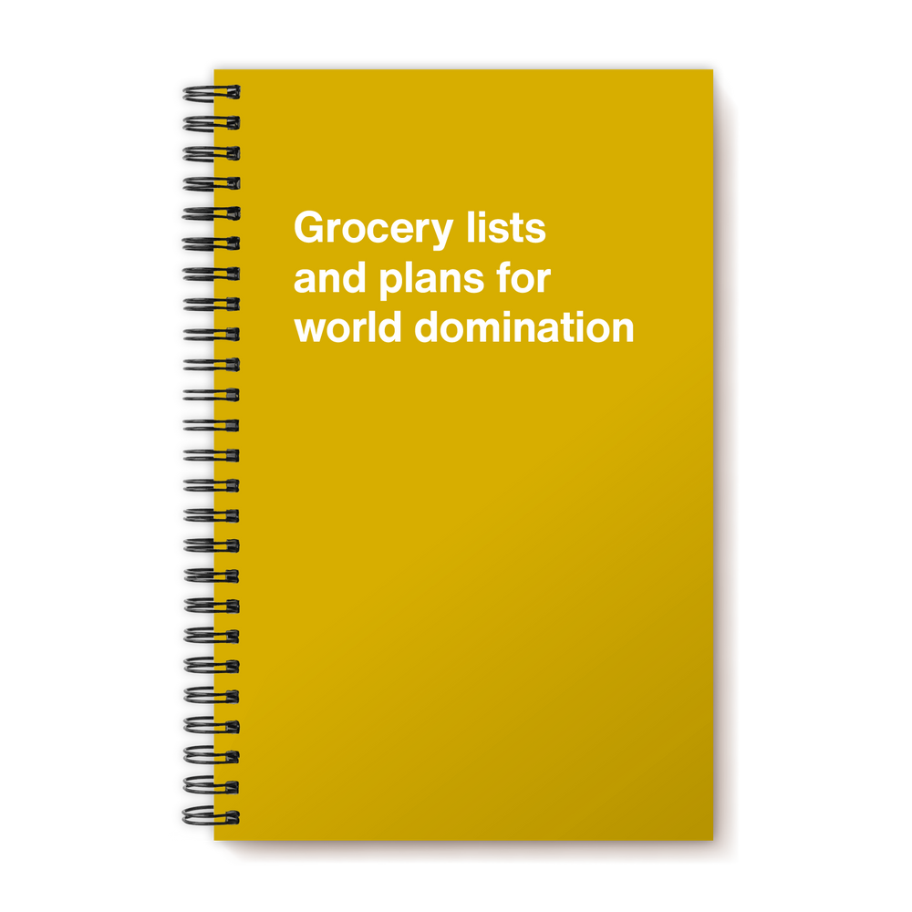 Grocery lists and plans for world domination | WTF Notebooks