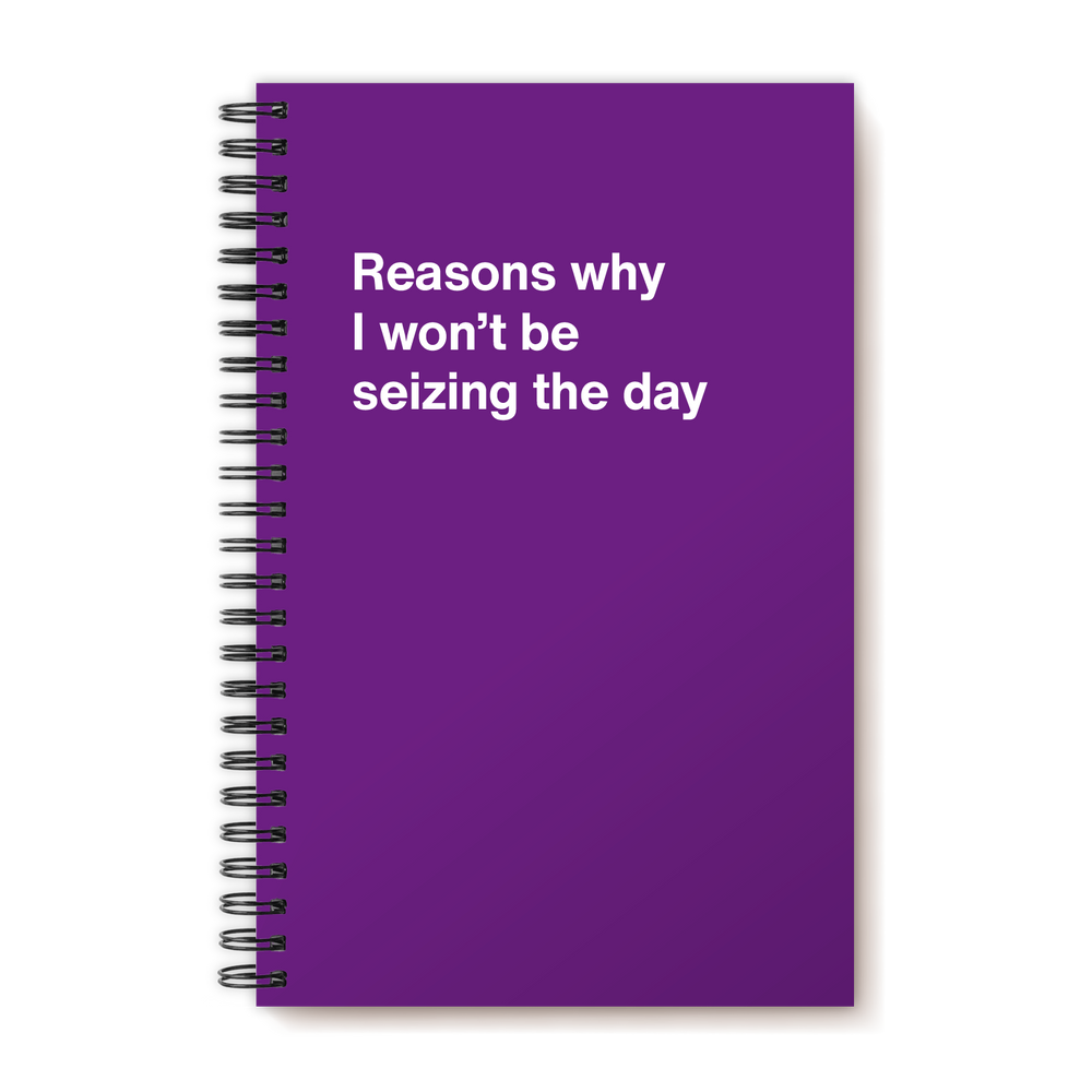 
                  
                    Reasons why I won’t be seizing the day | WTF Notebooks
                  
                