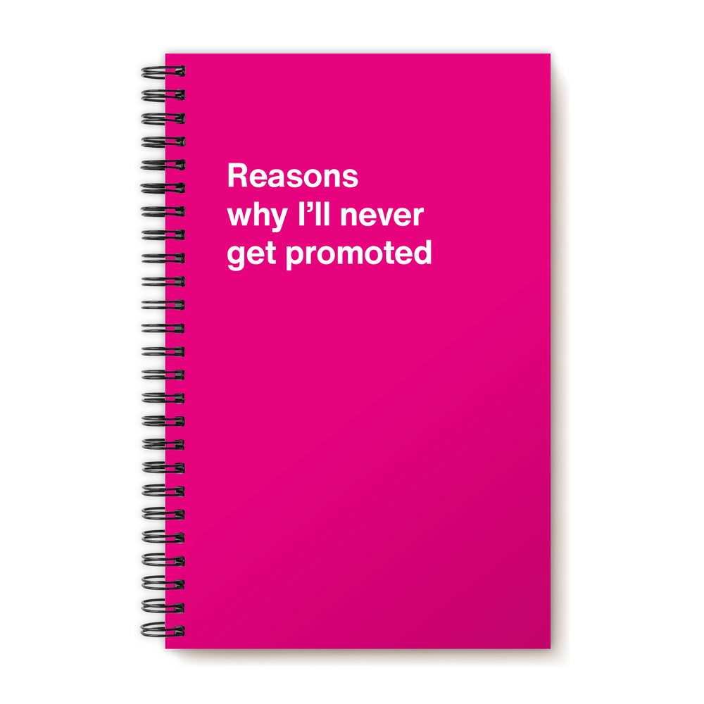 
                  
                    Reasons why I’ll never get promoted | WTF Notebooks
                  
                